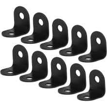 12 x 12mm Angle Bracket Black Corner Brace Fastener L Shaped Right Angle Brackets Corner Protector Shelf Support for Furniture, 10pcs