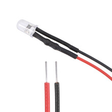 10Pcs DC 6V 5mm Pre Wired LED, Flashing White Light Round Top Clear Lens, Light Emitting Diodes with Edge