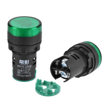 Energy Saving LED Indicator Light AC/DC 110V Dustproof Waterproof IP54 AD16-22DS Green Signal Pilot Lamp for Electrical Equipment Power Operating Stat