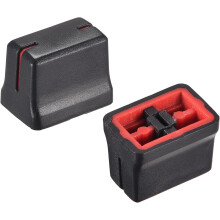 Plastic Straight Slide Potentiometer Flat Push Knob Insert Shaft 4x1mm Red Black 10pcs