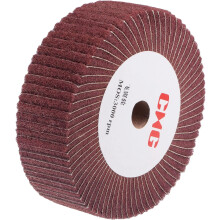 150mm x 50mm 320 Grit Non-Woven Polishing Burnishing Wheel Abrasive Cloth Nylon Wire Drawing Flap Wheel for Stainless Steel Metal Red
