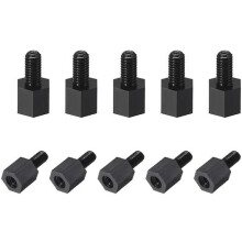 M3x5mm+6mm Male-Female Hex Nylon PCB Motherboard Spacer Standoff for FPV Drone Quadcopter, Computer & Circuit Board Black 30pcs