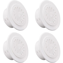 Round Vent Cover, ABS Plastic Adjustable Air Vent Cover White for 2.4" - 2.8" Diameter Hole 4pcs