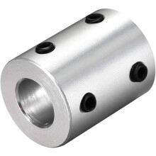 5mm to 10mm Bore Rigid Coupling 25mm Length 20mm Diameter Aluminum Alloy Shaft Coupler Connector Silver