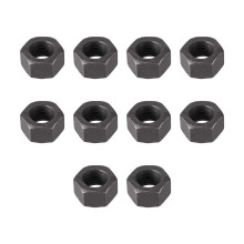 Hex Nuts, M12x1.75mm Metric Coarse Thread Hexagon Nut, Carbon Steel, Pack of 10 (Black)