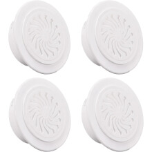 Round Vent Cover, ABS Plastic Adjustable Air Vent Cover White for 3.1" - 3.5" Diameter Hole 4pcs