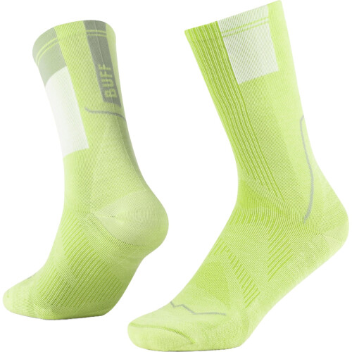 Buff (L, Lime) Buff Coolnet Trail Running Crew Socks