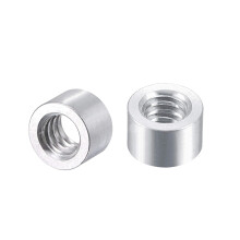 Tripod Nut - 1/4-20 x 9mm x 6mm Aluminum Alloy Hand Screw Nuts Camera Tripod Pass Hole Nut Silver 2pcs