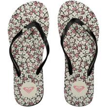 (3 UK, Black/White Print) Roxy Womens By The Sea Summer Beach Pool Sandals Thongs Flip Flops
