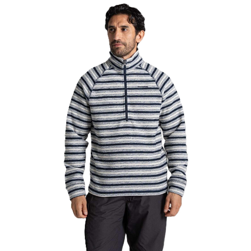 Craghoppers (L, Blue Navy Stripe) Mens Bonan Half Zip Fleece