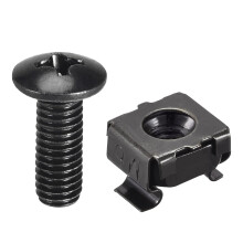 M6 x 19mm Cage Nuts and Screws Carbon Steel for Rack Mount Server Shelve Cabinet Set of 25