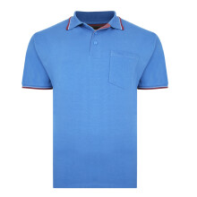 (5XL, Blue) KAM Mens Tipped Big & Tall Short Sleeve Polo Shirt