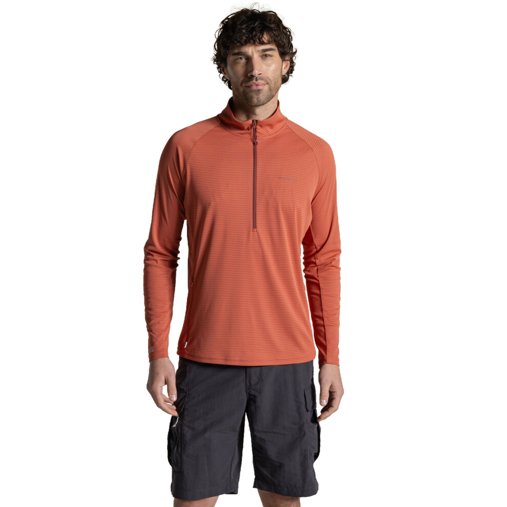 Craghoppers Mens Nosilife Solar Shield+ Quick-Drying Half Zip Medium Dark Sahara - Image 5