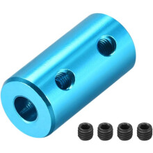 4mm to 4mm Bore Rigid Coupling Set Screw L20XD10 Aluminum Alloy,Shaft Coupler Connector,Motor Accessories,Light Blue,2pcs