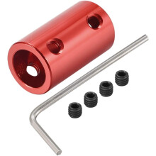 5mm to 10mm Bore Rigid Coupling Set Screw L25XD14 Aluminum Alloy,Shaft Coupler Connector,Motor Accessories,Dark Red,4pcs