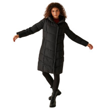 (18, Black) Regatta Womens Nurie Longline Hooded Warm Winter Quilted Padded Jacket Coat