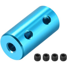 1/8 Inch to 1/8 Inch Bore Rigid Coupling Set Screw L20XD10 Aluminum Alloy,Shaft Coupler Connector,Motor Accessories,Light Blue