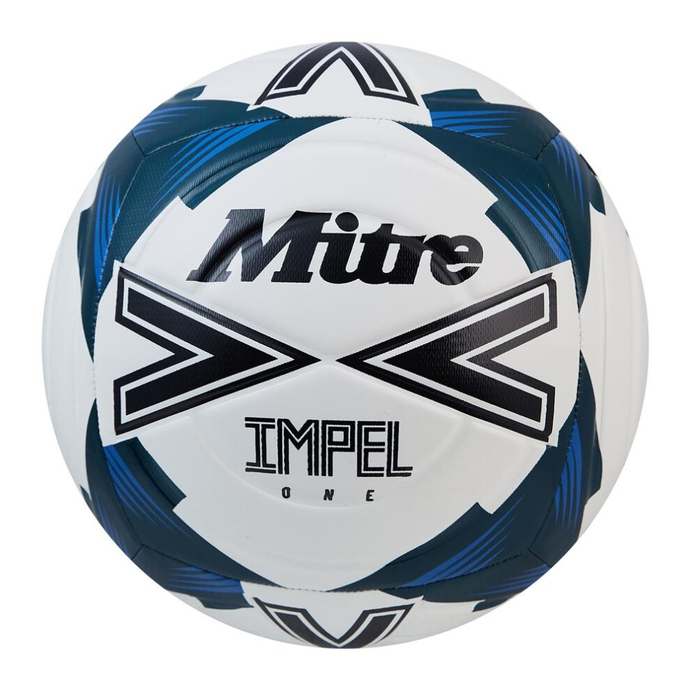 Mitre (3, White/Black/Blue) Impel One 2024 Football