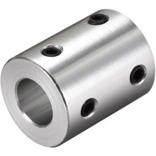 10mm to 10mm Bore Rigid Coupling 25mm Length 20mm Diameter Aluminum Alloy Shaft Coupler Connector Silver 4pcs