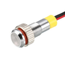 Signal Indicator Light AC/DC 24V 6mm Dash Lamp Flush Panel Mount White LED Metal Shell