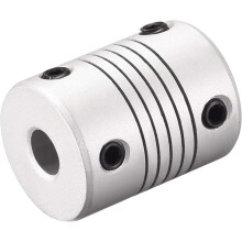 6mm to 9mm Aluminum Alloy Shaft Coupling Flexible Coupler Motor Connector Joint L25xD19 Silver