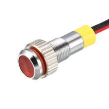 Signal Indicator Light AC/DC 110V 6mm Dash Lamp Flush Panel Mount Red LED Metal Shell