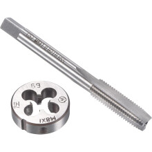 M8 x 1mm Metric Left Hand Tap and Die Set, Machine Thread Screw Tap with Round Threading Die, Tap & Die Kit for Nut Screw Bolt Thread Repair