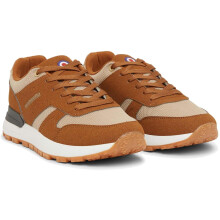 (6 UK, Tan / Beige) Lambretta Mens Echo 2 Lace Up Sporty Retro Trainers Sneakers Shoes
