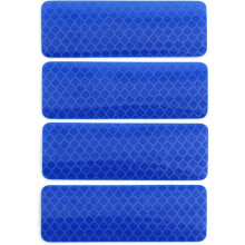4pcs Reflective Tape Strips Reflective Stickers Safety Warning Tape for Car 8 x 3cm Blue