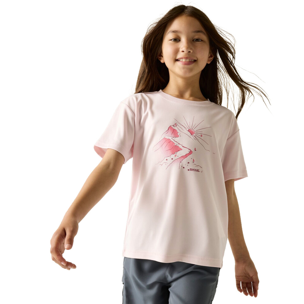 Regatta (5 - 6 Yrs, Pink Haze) Kids Aria Short Sleeve T-Shirt