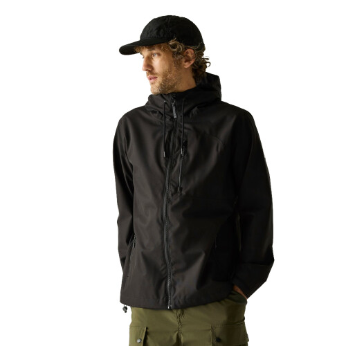 Regatta (L, Black) Regatta Mens Frankie Waterproof Jacket