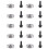 10Pcs Router Bits Top Mounted  Bearings Guide for Router Bit Bearing Repairing Replacement Accessory Kit 6