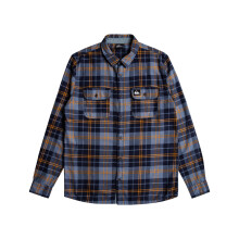 (M, Navy) Quiksilver Mens Cantwell Long Sleeve Checked Shirt
