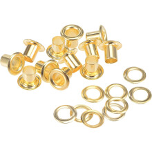 Grommets Eyelets with Washers Kit, 9 x 4.5 x 7mm Copper Grommet Chrome Plated for DIY or Craft Projects Brass Tone 100 Set