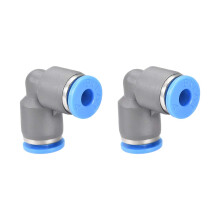 Elbow Push to Connect Air Fittings 4mm Tube OD Pneumatic Quick Release Connectors Grey 2Pcs