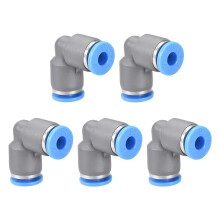 Elbow Push to Connect Air Fittings 4mm Tube OD Pneumatic Quick Release Connectors Grey 5Pcs