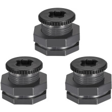 PVC Bulkhead Tank Adapter with Plug Fitting G3/4 Thread for Rain Buckets Water Tanks Ponds 3 Set