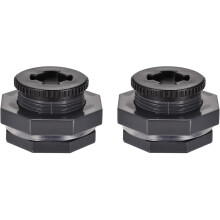 PVC Bulkhead Tank Adapter with Plug Fitting G1 Thread for Rain Buckets Water Tanks Ponds 2 Set
