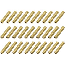Brass Round Tube, 6mm OD 1mm Wall Thickness 30mm Length Seamless Pipe Tubing for DIY Crafts 30 Pcs