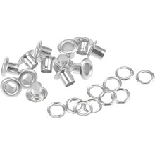 Grommets Eyelets with Washers Kit, 10 x 5 x 7mm Alloy Grommet for DIY or Craft Projects Silver Tone 200 Set