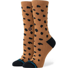 (S, Brown) Stance Leopard Crew Socks