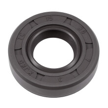 Oil Seal, TC 15mm x 30mm x 7mm Nitrile Rubber Cover Double Lip with Spring for Bearing Shaft, Black Pack of 1