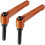 M8 X 40mm Handle Adjustable Clamping Lever Thread Push Button Ratchet Male Threaded Stud Knobs Rotating Screw Handles Bolts with Locking Lever Orange 1