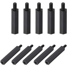 M3x30mm+6mm Male-Female Hex Nylon PCB Motherboard Spacer Standoff for FPV Drone Quadcopter, Computer & Circuit Board Black 75pcs