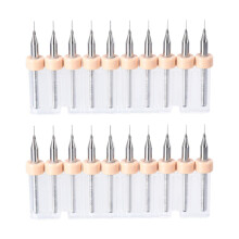 PCB Drill Bits 0.2mm Tungsten Carbide Rotary Tool Jewelry CNC Engraving Print Circuit Board Micro Drill Bits 1/8 Inch Shank 2 Set (20 Pcs)