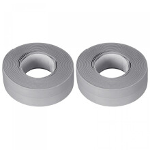 Waterproof Seal Caulk Strip Tape Self Adhesive 0.87" W x 10.5'L PVC Sealing Tape for Kitchen Bathroom Grey 2Pcs