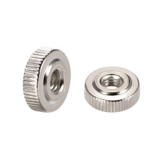 Round Knurled Thumb Nuts Conector Lock Adjusting Nuts, M4 Female Threaded Thin Type, Nickel Plated, Pack of 20
