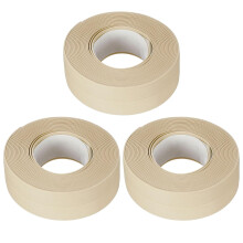 Waterproof Seal Caulk Strip Tape Self Adhesive 0.87" W x 10.5'L PVC Sealing Tape for Kitchen Bathroom Beige 3Pcs