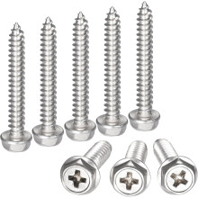 Phillips Hex Washer Self Tapping Screws, M5 x 35mm 304 Stainless Steel Hex Flange Sheet Metal Screw 50pcs