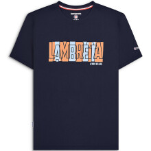 (4XL, Navy) Lambretta Mens Title Text Short Sleeve Crew Neck Cotton T-Shirt Top Tee
